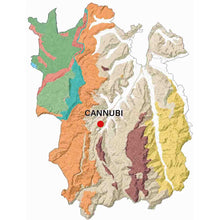 Load image into Gallery viewer, Geologische kaart van de Barolo MGA Cannubi.
