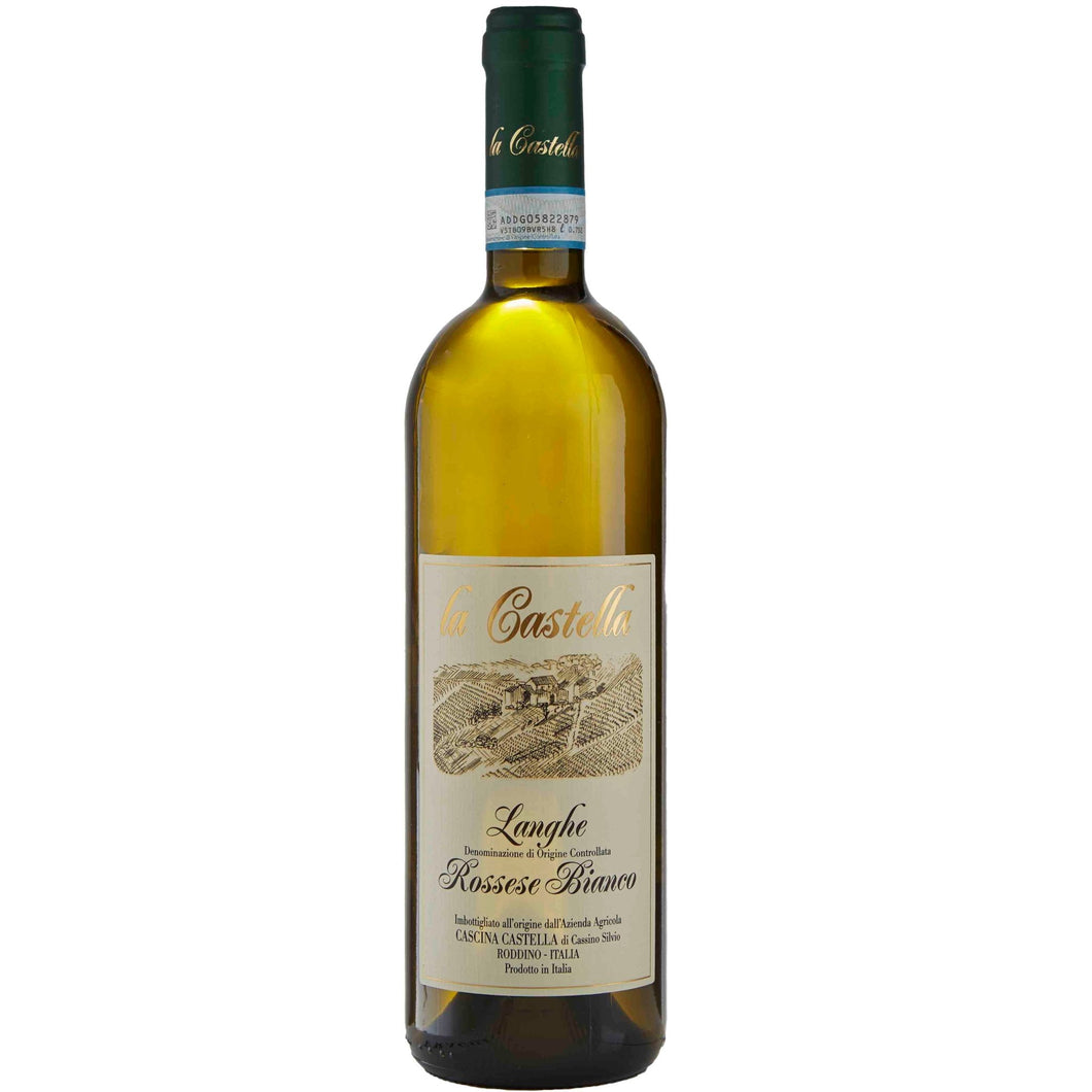 Heerlijke witte wijn van de uiterst zeldzame Rossese Bianco druif van wijnhuis La Castella uit de Barolo regio.