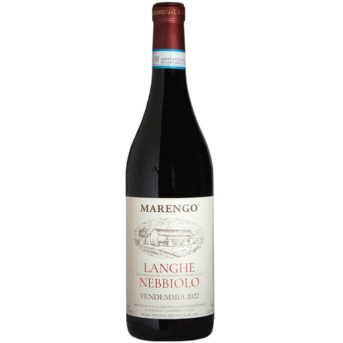 Rode wijn van Nebbiolo druiven uit de Barolo wijnstreek in Piemonte van wijnmaker Mario Marengo uit La Morra.